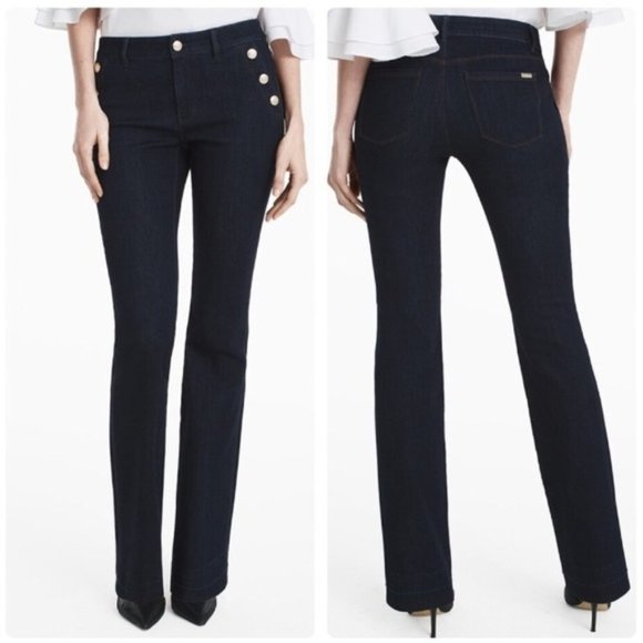 White House Black Market Denim - WHBM Maritime The Skinny Flare Sailor Jeans